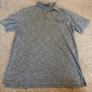 Men’s Johnnie O Gray 100% Cotton Short Sleeve Polo Shirt Size Large